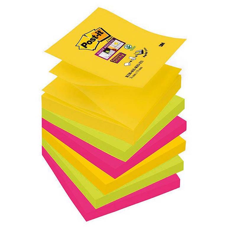 BLOC NOTAS ADHESIVAS QUITA Y PON Z-NOTES POST-IT 76MMX76MM RÍO DE JANEIRO 540 HOJAS