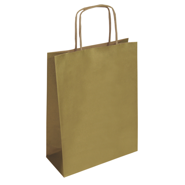 BOLSA DE PAPEL KRAFT ORO MEDIANA