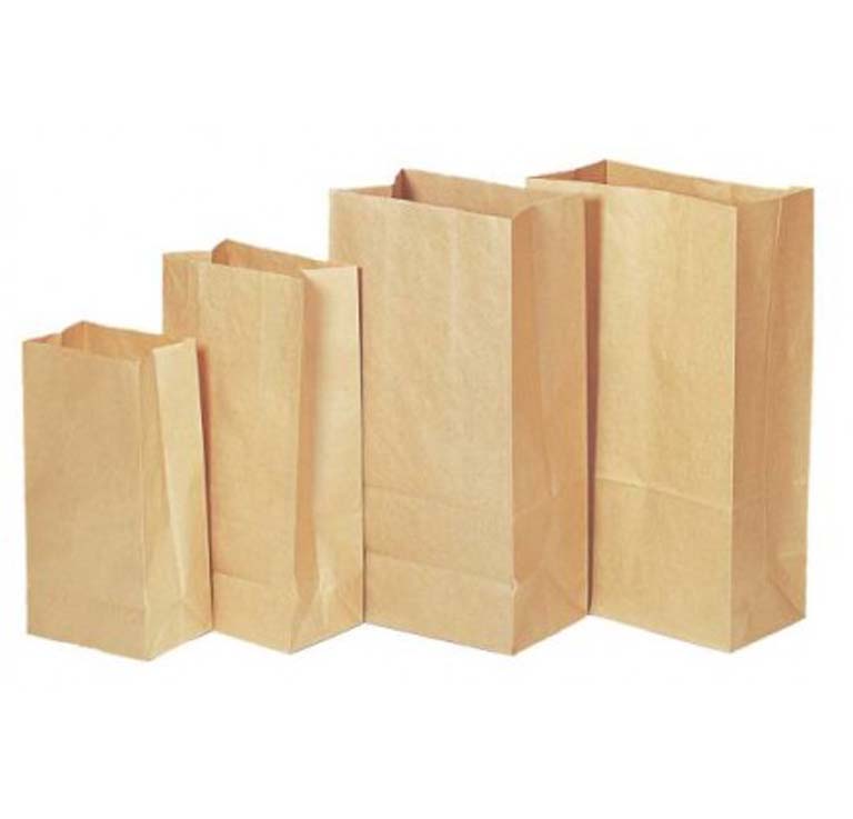 BOLSA PAPEL KRAFT 17X6X32 CON FUELLE PAQUETE 100 UNIDADES