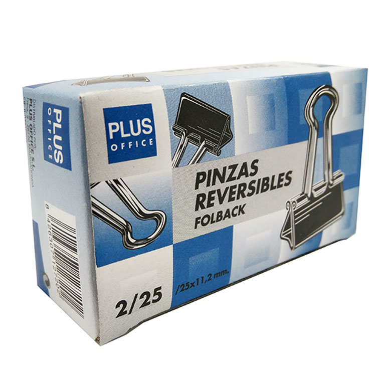 PINZA SUJETAPAPELES REVERSIBLE METALICA PLUS OFFICE N.25 25 X 11,2 MM CAJA 12 UNIDADES