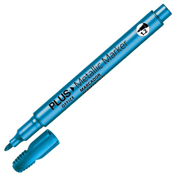 ROTULADOR MARCADOR ESPECIAL PLUS OFFICE METALLIC MARKER 1,2 MM. AZUL