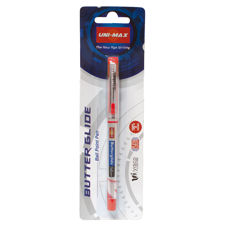 BOLÍGRAFO TINTA FLUIDA VISCOSA PLUS OFFICE CAPUCHON BUTTERGLIDE ROJO BLÍSTER