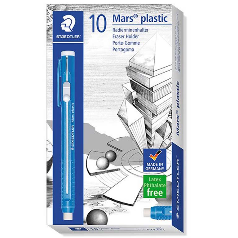 PORTAGOMAS DE BORRAR STAEDTLER BORRADOR MARS PLASTIC AZUL