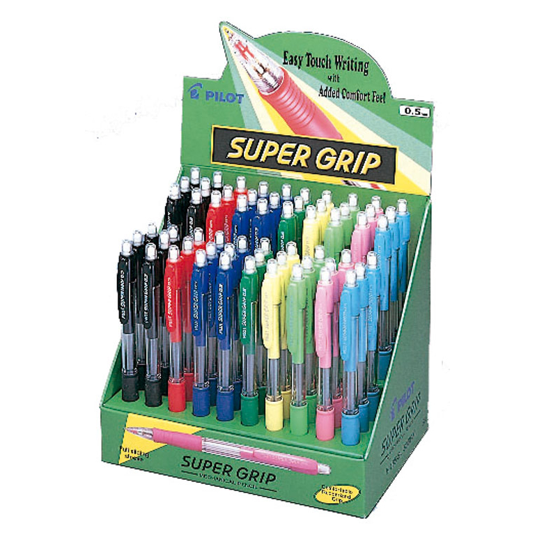 PORTAMINAS PILOT H-185 SUPER GRIP COLORES SURTIDOS EXPOSITOR 60 UNIDADES