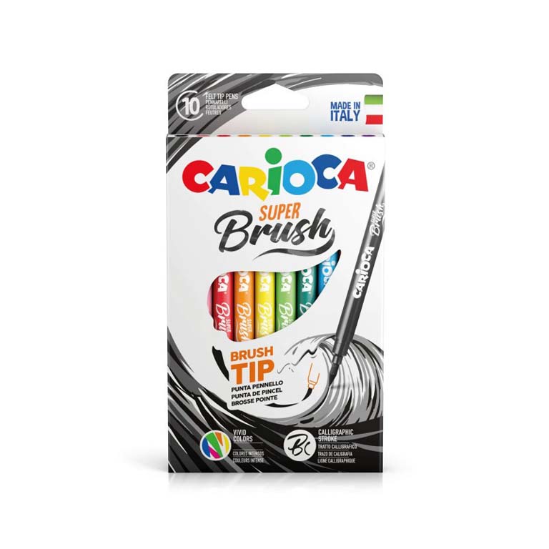 ROTULADOR CARIOCA PUNTA PINCEL 10U ACUARELABLE