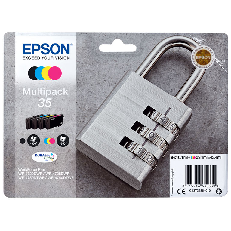 CARTUCHO INK-JET EPSON 35 BK/C/M/Y PACK 4 UNIDADES