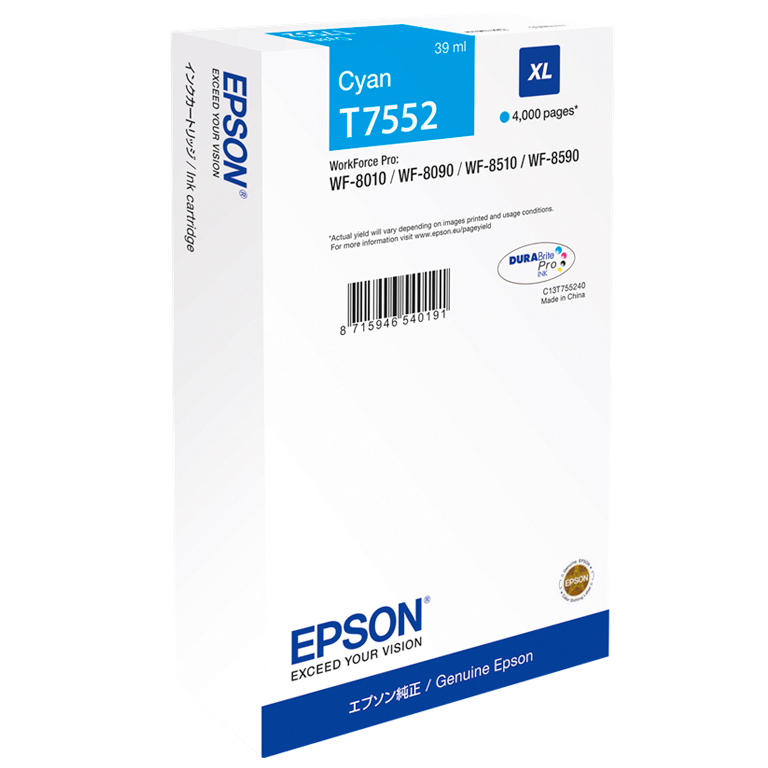 CARTUCHO INK-JET EPSON T7552 XL CIAN