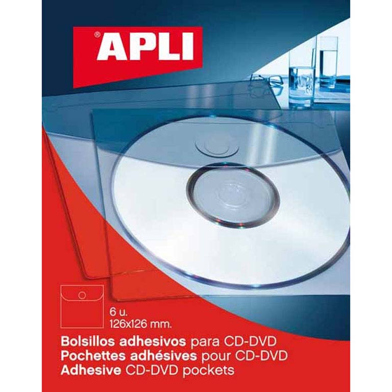 FUNDA CD APLI ADHESIVA 6 UDS 02585