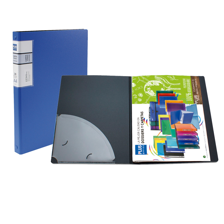 CARPETA PLUS OFFICE LUXE CON 30 FUNDAS COLOR AZUL