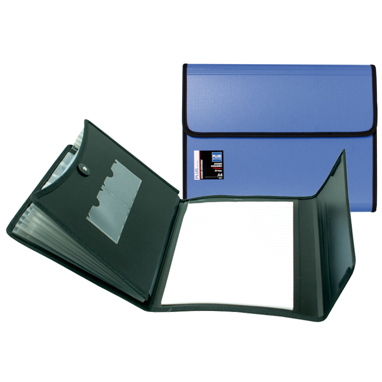 CARPETA PLUS OFFICE CLASIFICADORA 6 SEPARADORES LUXE CON VELCRO COLOR AZUL