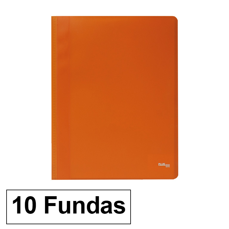 CARPETA PLUS OFFICE POLIPROPILENO FLEXIBLE 10 FUNDAS TRANSPARENTES POLIPROPILENO A4 COLOR NARANJA