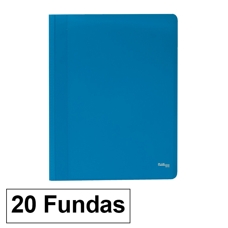 CARPETA PLUS OFFICE POLIPROPILENO FLEXIBLE 20 FUNDAS TRANSPARENTES POLIPROPILENO A4 COLOR AZUL