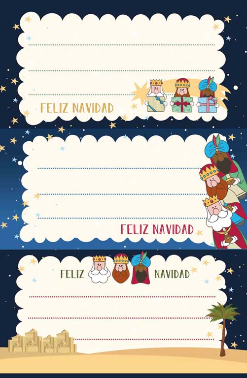 ETIQUETA AUTOADHESIVA STICKER NAVIDAD REYES BLISTER 9 UNIDADES.