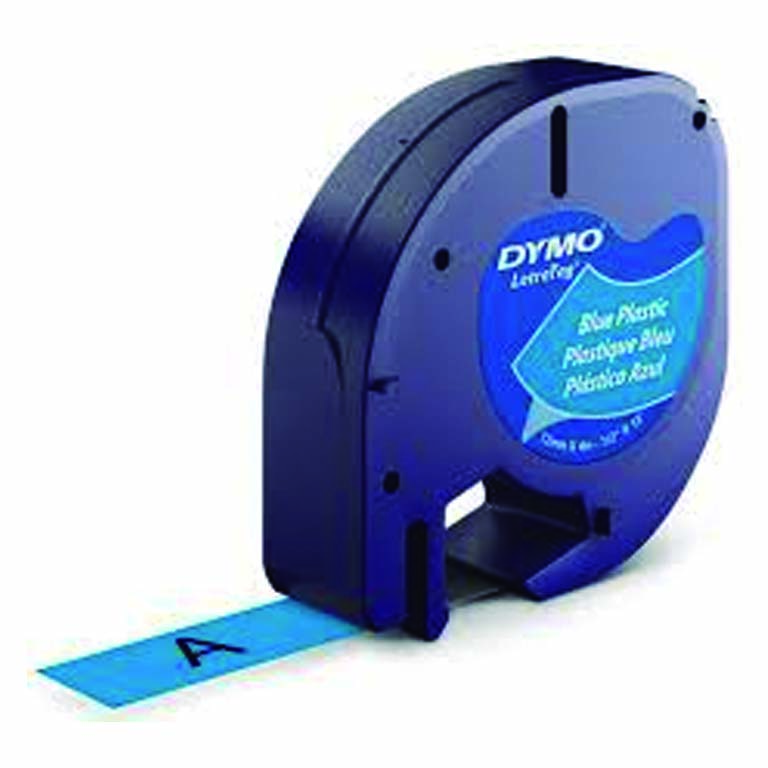 CINTA DYMO LETRATAG PLÁSTICO 12MM X 4M NEGRO AZUL