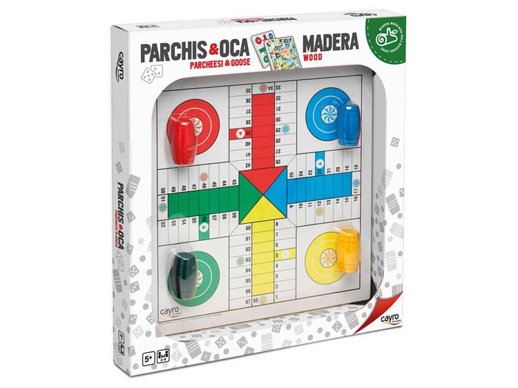 TABLERO PARCHIS - OCA CON ACCESORIOS DE MADERA CAYRO