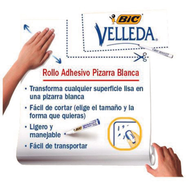 PIZARRA BLANCA VELLEDA EN ROLLO 450X500MM ADHESIVA