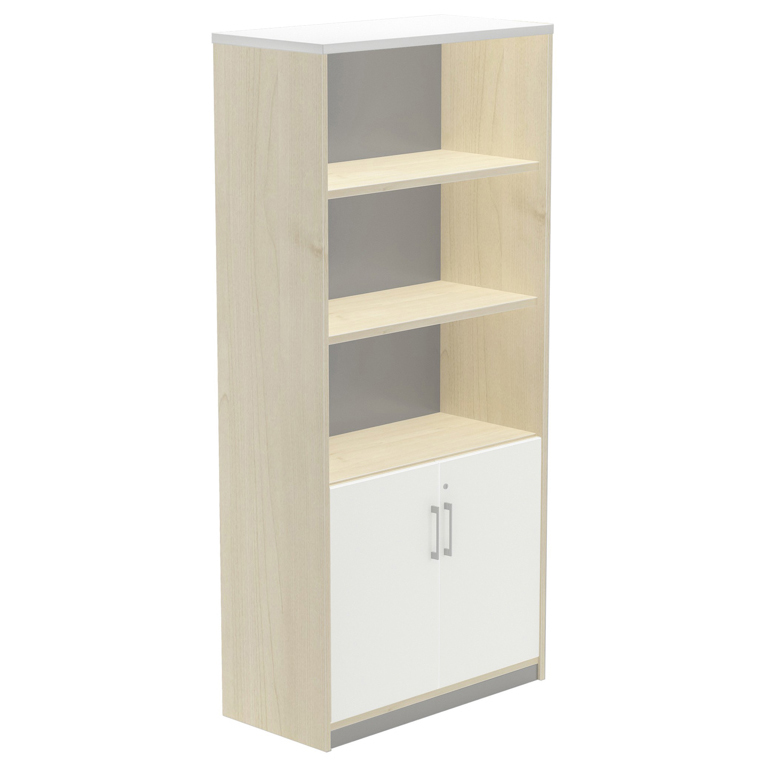 ARMARIO ALTO CON PUERTAS BAJAS ROCADA DE MELAMINA 1950X450X900 MM HAYA/BLANCO
