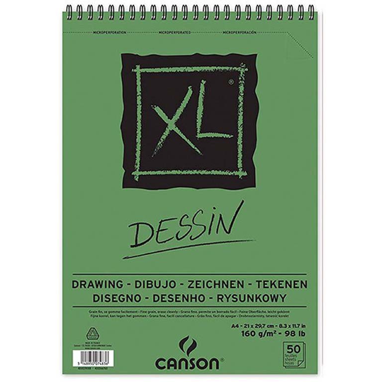 BLOC DE DIBUJO CANSON DESSIN A4 210X297 MM ESPIRAL 50 HOJAS 160 GRAMOS