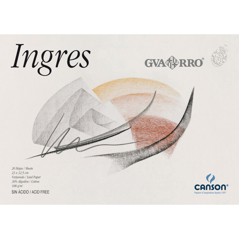 BLOC DE DIBUJO CANSON GUARRO INGRES A4 230X325 MM ENCOLADO 20 HOJAS 108 GRAMOS