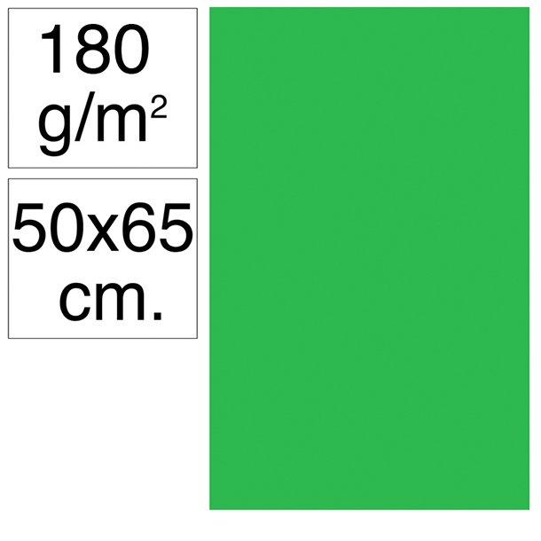 CARTULINA CAMPUS 500X650 MM 180 GRAMOS COLOR VERDE BILLAR