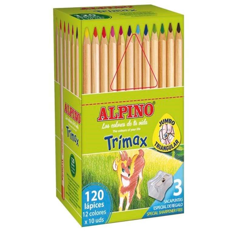 LAPICERO DE COLORES ALPINO TRIMAX 12 COLORES X 10 UNIDADES
