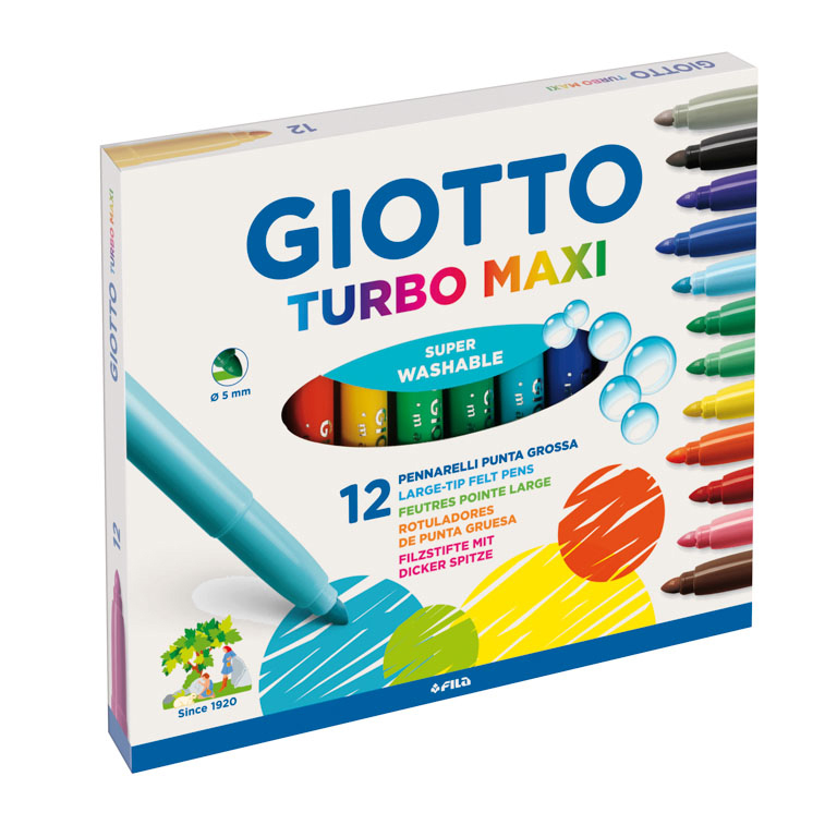 ROTULADORES GIOTTO TURBO MAXI 12 COLORES
