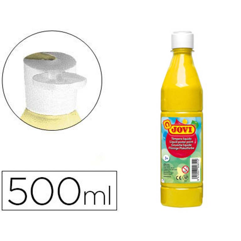 TEMPERA LIQUIDA JOVI BOTE 500ML COLOR AMARILLO