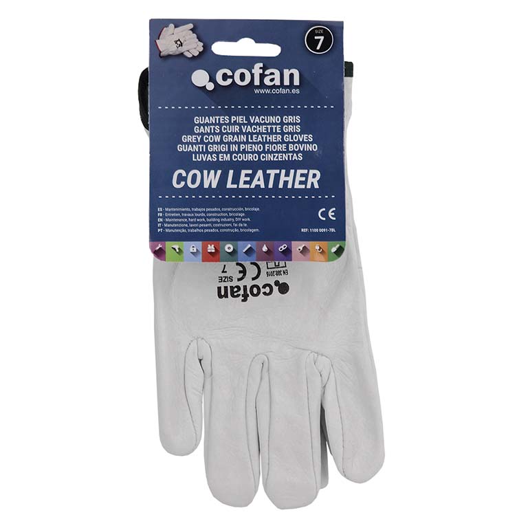 GUANTES PIEL DE VACUNO COFAN TALLA 7
