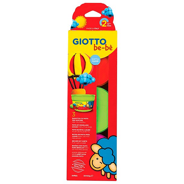 PASTA MODELAR GIOTTO BEBE SUPER PASTA 100 GRAMOS 3 COLORES
